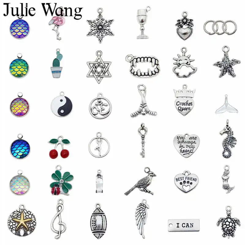 Julie Wang 77 шт./кор. многостильные подвески из сплава кольца аксессуар ручной работы