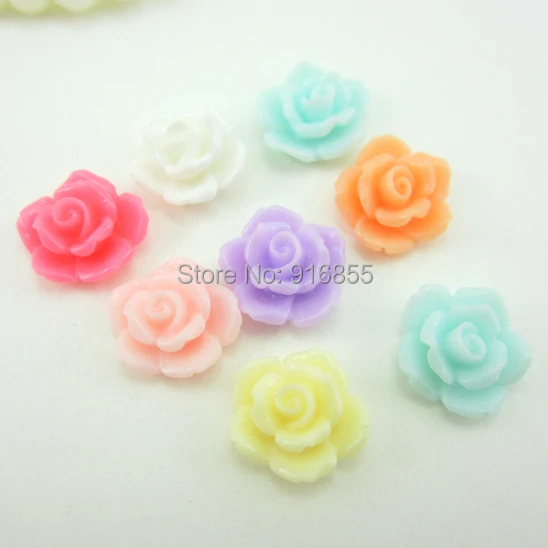 Смешанные цвета 20 шт./лот 12 мм очень милый и цветок из смолы с плоской задней