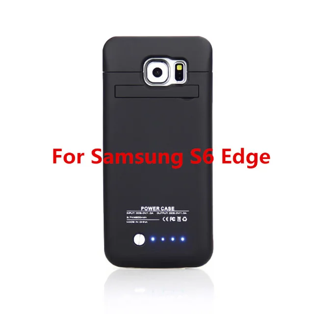 Black For S6 edge Чехол для внешнего зарядного устройства KQJYS для samsung Galaxy S6 edge, чехол для зарядки 4200 мАч для samsung S6, чехол для резервного зарядного устройства - Цвет: Black For S6 edge