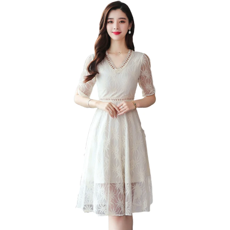 

Summer 2019 Dress Sexy Celebrity Half Lace V Neck Patchwork Women Elegant Mesh Pink Night Club Body con Party Dresses Wholesale