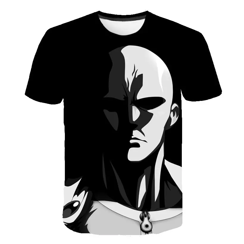 picture color One Punch Man Saitama Sensei, японское аниме, 3D забавная футболка, летняя повседневная футболка с круглым вырезом для мужчин и женщин, одежда с коротким рукавом - Цвет: picture color