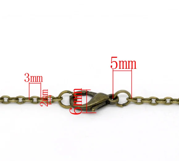DoreenBeads 12 бронзовых тонов карабин звенья цепи ожерелья 2x3 мм 16 &quot(B14103) | Украшения и