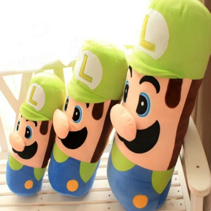 Супер Marie Bros милая плюшевая игрушка Mario подушка 50 см красного или зеленого цвета |
