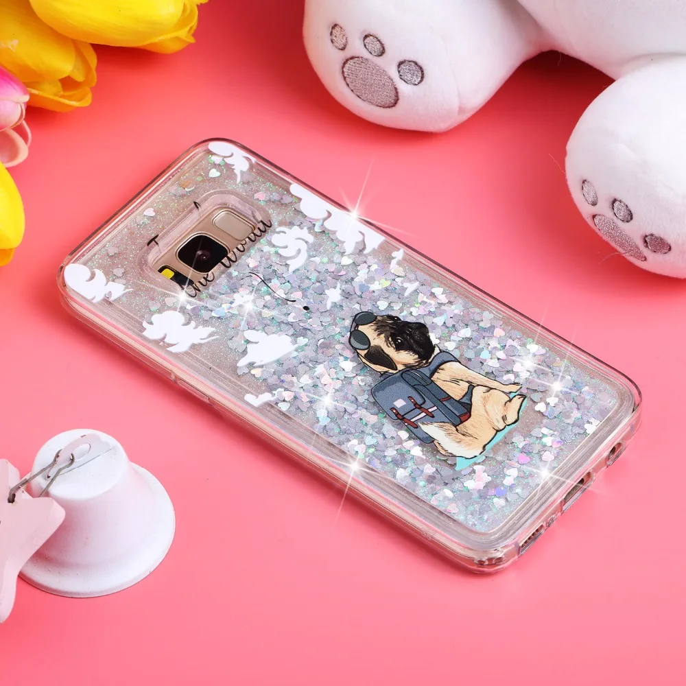 Для Samsung S6 S7 Edge динамический чехол Жидкий для Galaxy S8 plus зыбучий песок S9 Plus Блестки