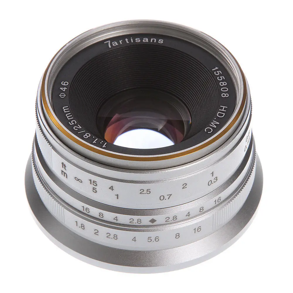 

25mm F/1.8 HD MC Manual Focus Prime Lens for Fuji X-A1/A2 X-T1/T2/T10/T20 X-E1/E2 X-Pro1/Pro2 Silver/Black