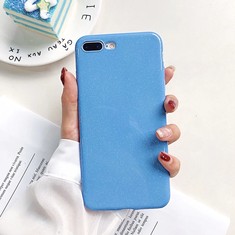 Чехол для iphone x xs max xr блестящий эпоксидный силиконовый чехол 6 6s 7 8 plus простой цвет