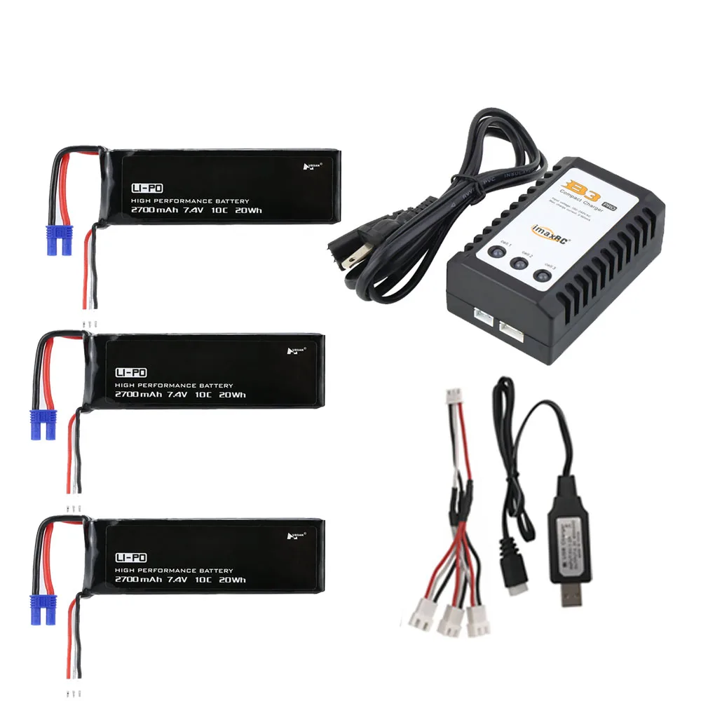 Hubsan H501C H501S X4 7.4V 2700mAh lipo battery battery With B3 Charger For RC Quadcopter Drone H501S Accessories Parts