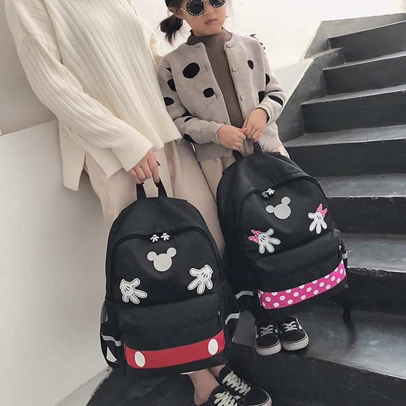 Женские плюшевые рюкзаки Disney Mickey Minnie большие вместительные школьные с Микки