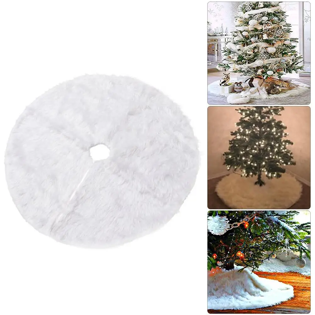 

1pcs 78CM White Plush Christmas Tree Fur Carpet Merry Christmas Tree Decorations For Home Natal Tree Skirts New Year Decoration