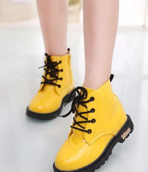 Новые модные детские ботинки; Chaussure Enfant; зимняя обувь для мальчиков и девочек; детская непромокаемая обувь; кожаные детские кроссовки