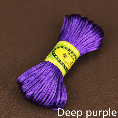 deep purple Meetee 4 шт.(1 шт. = 20 м) 2,5 мм поделка китайский узел веревка ручное вязаное ожерелье Шнуры ювелирные изделия вечерние подарочные аксессуары Пряжа BD284 - Цвет: deep purple