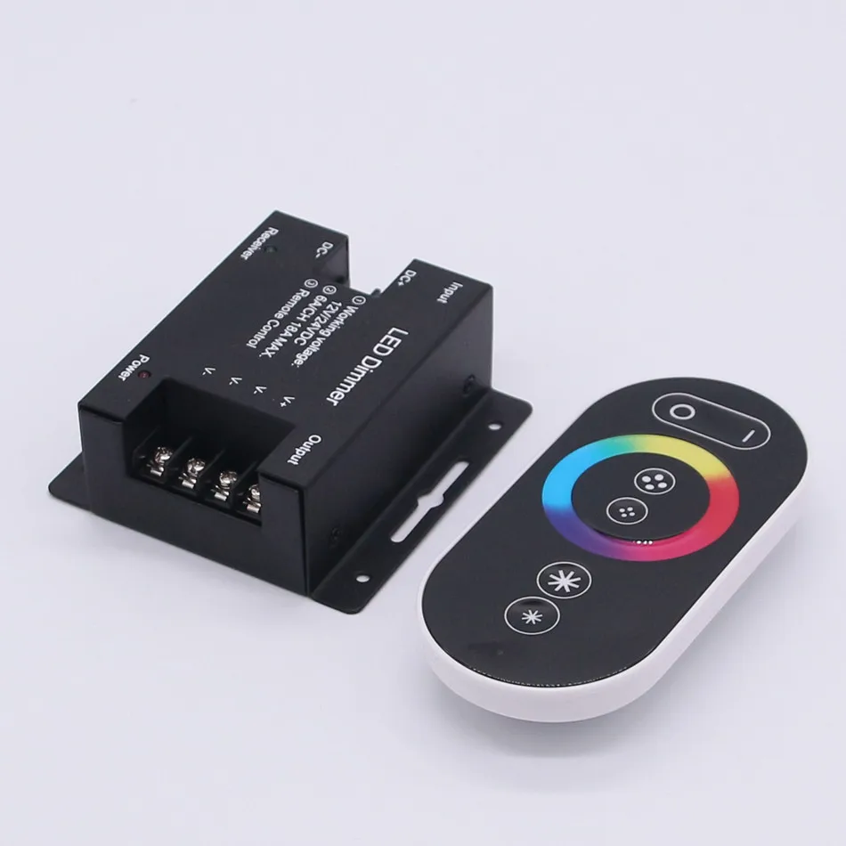 DC 12-24 V RGB светодиодный контроллер 6A/CH 3 канала RF 6 клавиш Черный сенсорный для SMD 5050