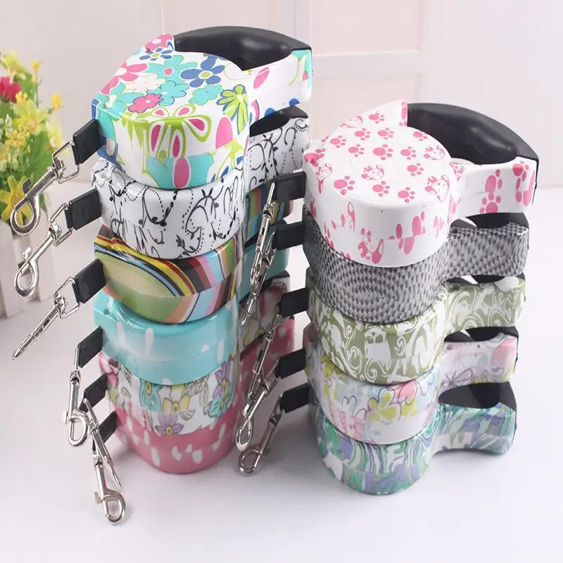 Зоотоваров ошейник поводок автоматическая выдвижная жгут щенок патруль веревка