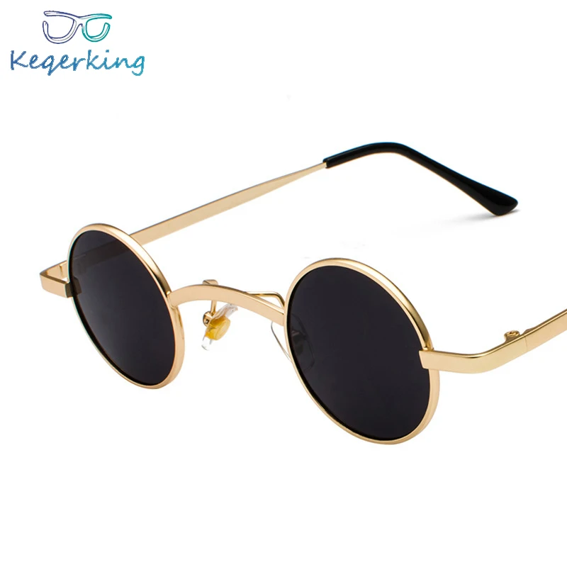 

Steampunk Retro Small Round Sunglasses Women COATING Sunglasses Men Metal glasses ultra small frame street beat rock HA-88