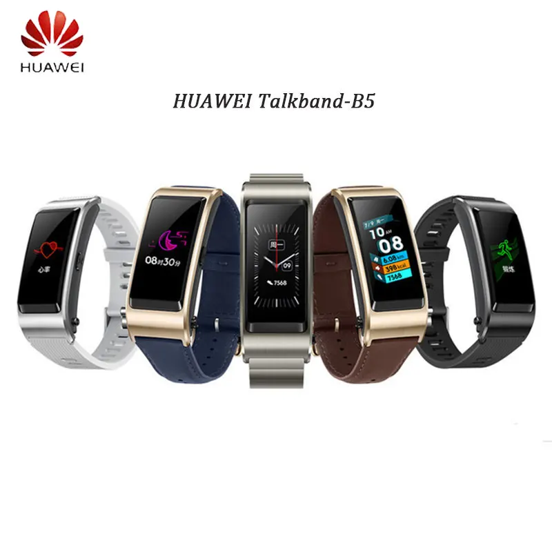 Huawei TalkBand B5 Talk Band B5 Bluetooth Смарт-браслет спортивные браслеты сенсорный AMOLED экран вызов наушники пульсометр