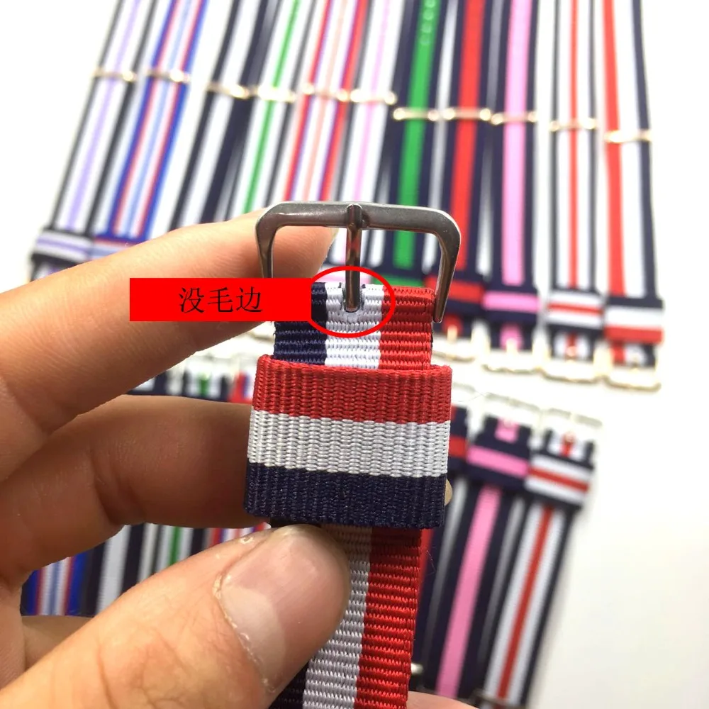 

14mm 18mm 20mm Army Sports Watch Strap nato fabric Nylon watchband Buckle belt For Band For 007 James bond man lady canvas strap