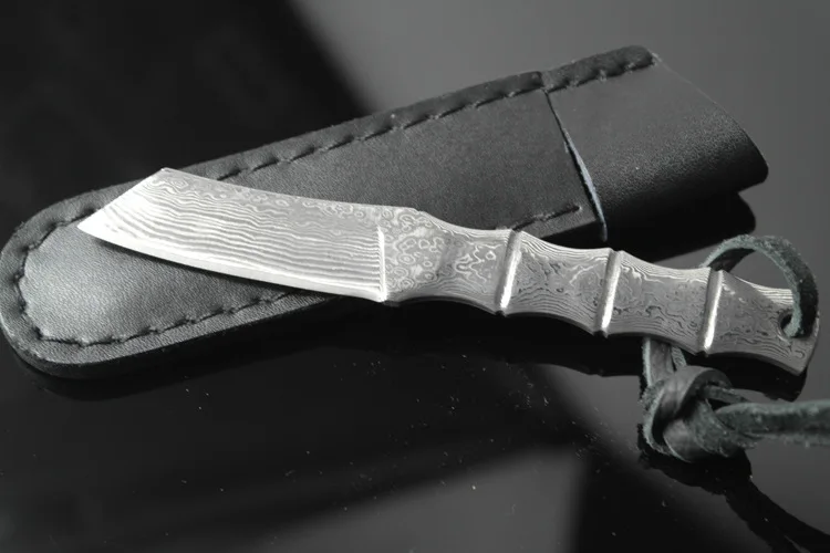 Высококачественный кованый прямой нож из дамасской стали охотничий высокой