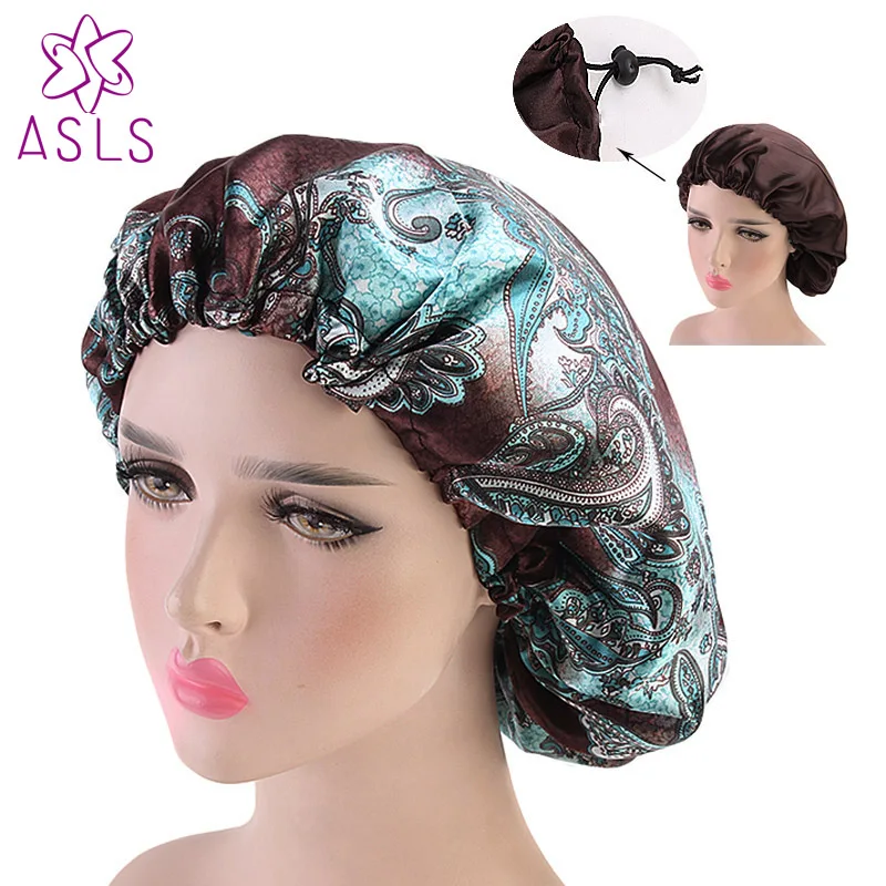 Новые женские двухслойные шелковистые DU-RAG шапочка для душа волнистые шапки тряпки цветочный чепчик салонная шляпа тюрбаны аксессуары для волос