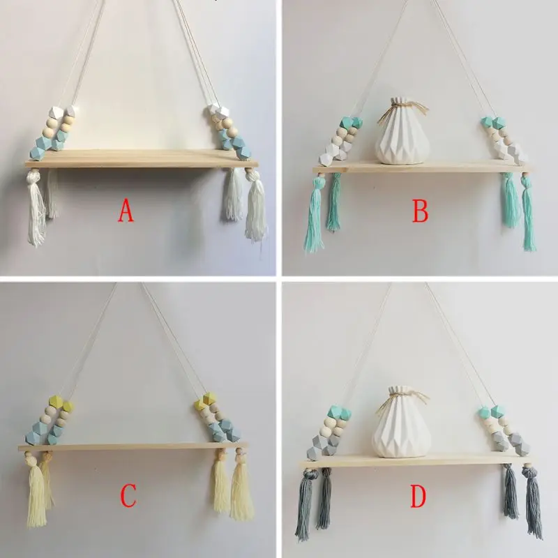 Новинка 2019 стеллаж для хранения в скандинавском стиле настенная веревочка подвесная полка с деревянными