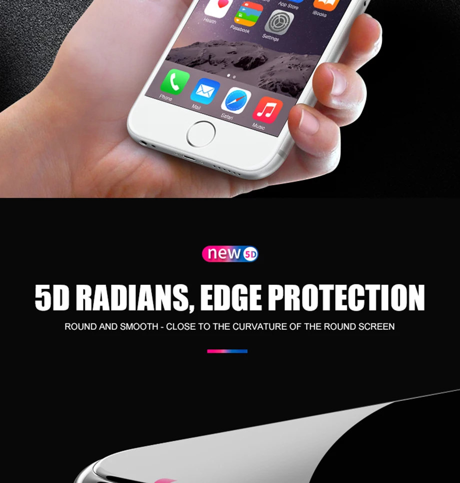 5D изогнутое полное покрытие экрана протектор Закаленное стекло для iPhone 6S 7 Plus защитное стекло на iPhone 6 7 8 Plus X 10 XR