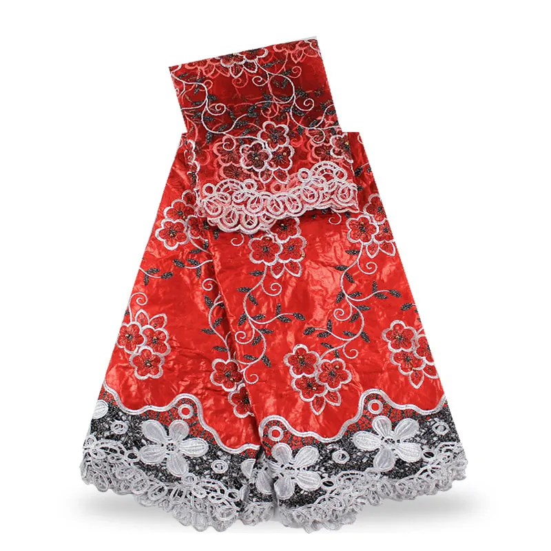 В нигерийском стиле Базен Кружево ткани 5 метров + 2 ярдов Тюль сложные Дизайн tissus