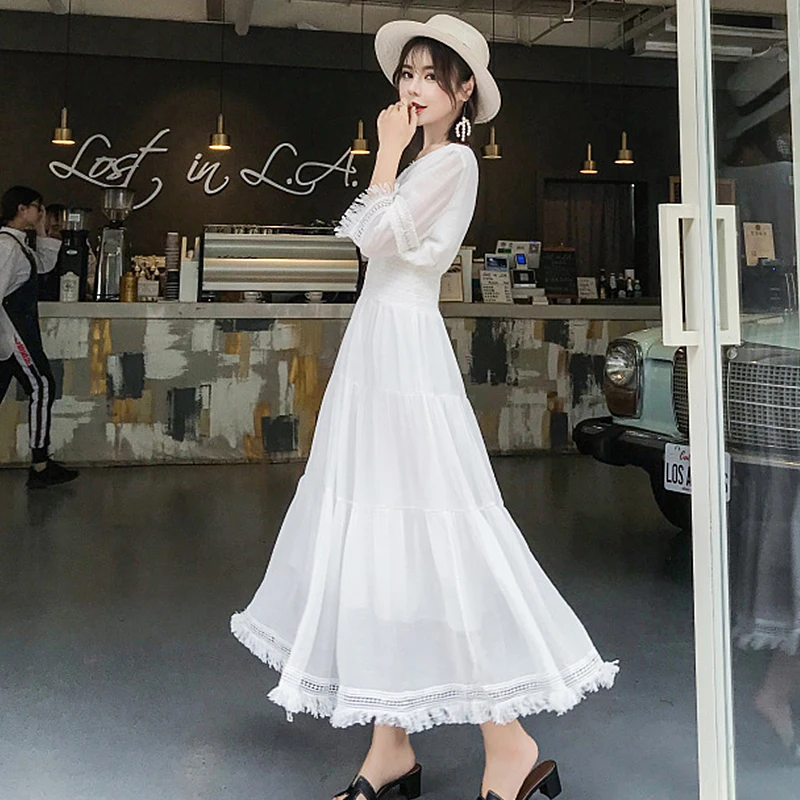 Женское элегантное облегающее платье макси повседневное пляжное белое с