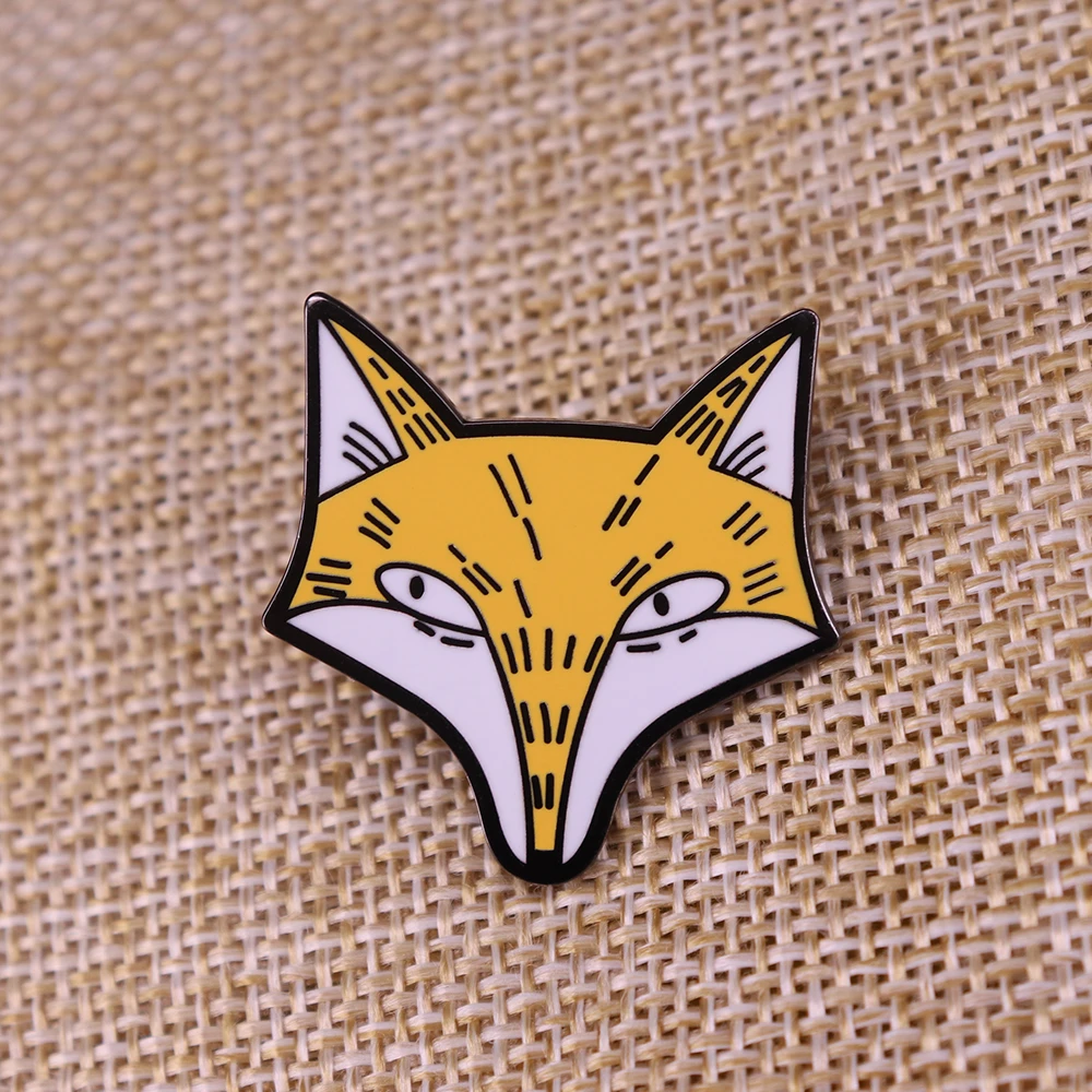 

fox lapel pin metal brooch