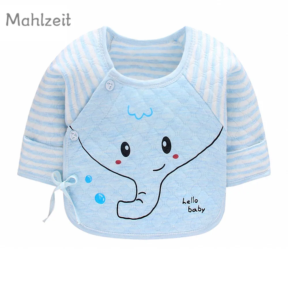 Autumn Winter newborn baby boy girl thick clothes 0-3M 100% cotton long sleeve undershirt infant warm cute sleep | Детская одежда и