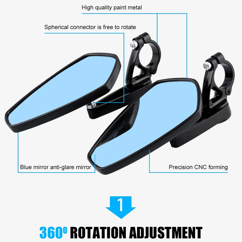 Универсальные алюминиевые зеркала заднего вида для мотоцикла 22 мм|Боковые и