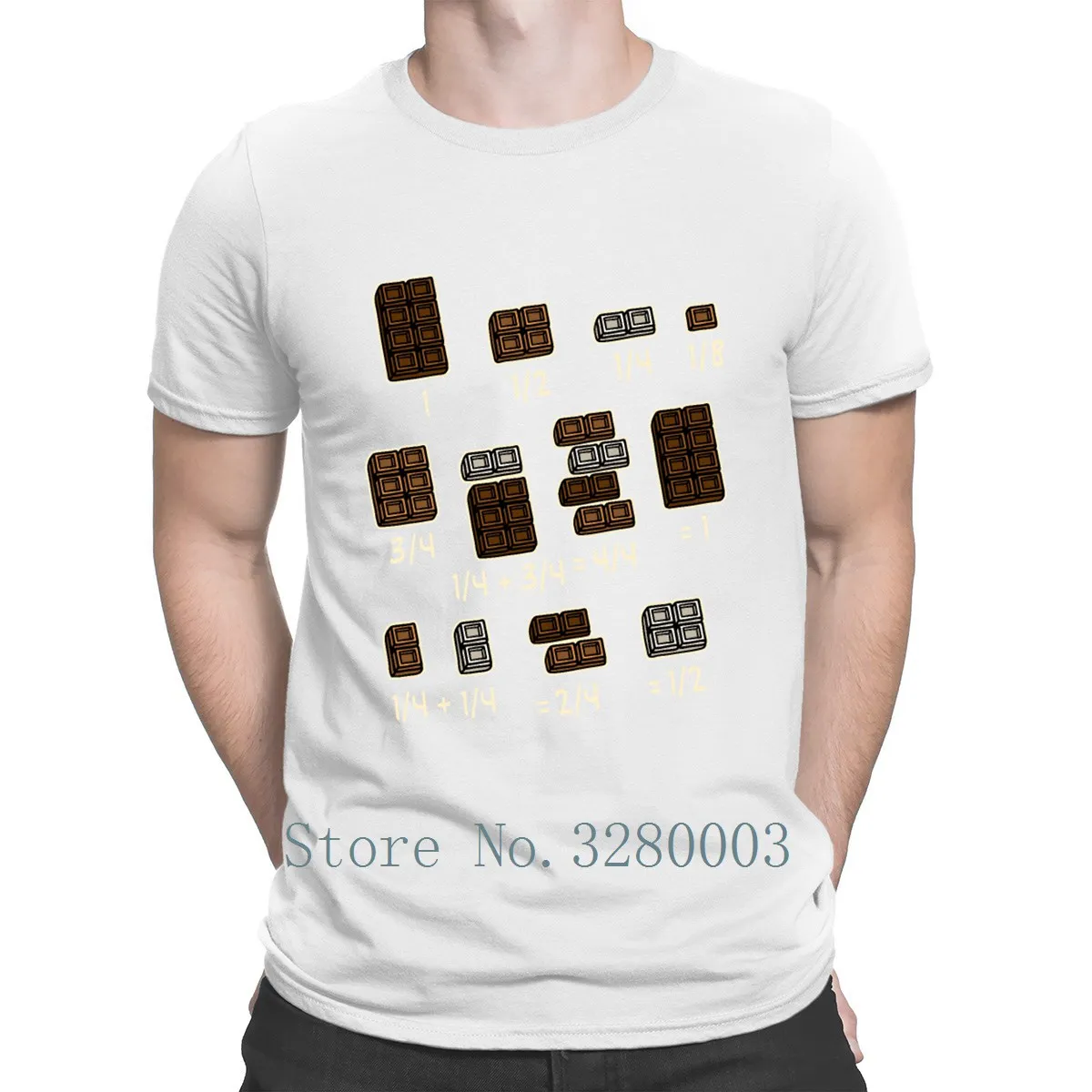 Футболка с надписью Chocolate Quick Math Fractions Teacher School Gift хлопковая Повседневная летняя