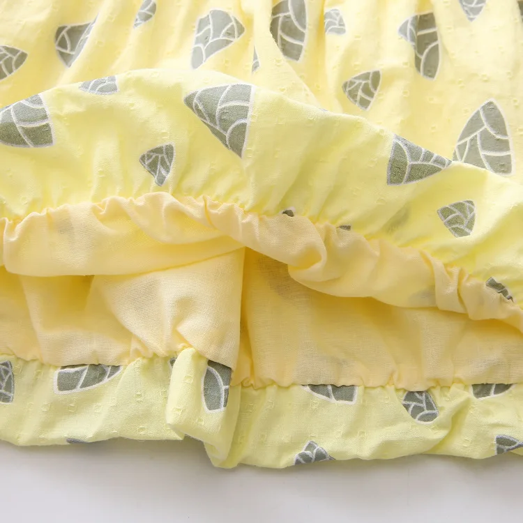 Новые платья для маленьких девочек 2017 г. Дизайнерское летнее хлопковое желтое