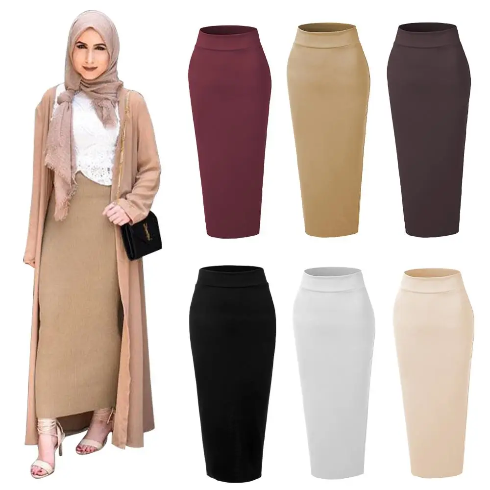 

Vestidos Faldas Mujer Moda 2019 UAE Abaya Dubai Kaftan Muslim Long Bodycon Maxi Skirt Dress Women Turkish Islamic Skirts Clothes