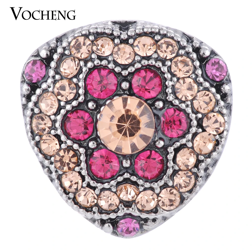 

10PCS/Lot Wholesale 3 Colors Glam Vocheng Snap Charms 18mm Crystal Button Jewelry Vn-1298*10