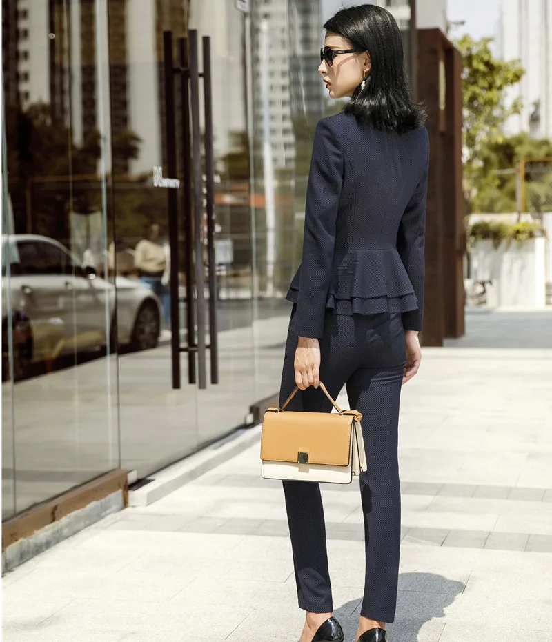 

Uniform Styles Female Pantsuits With Pants and Jackets Coat For Women Professional Business Suits Female Blazers Sets White