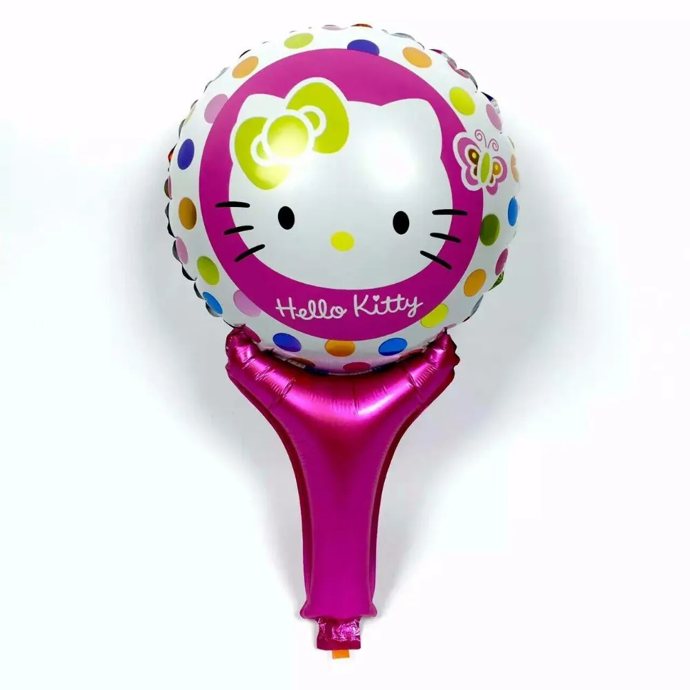 KUAWANLE 100 шт./лот мультфильм Hello Kitty палочки фольга Воздушные шары KT украшения на
