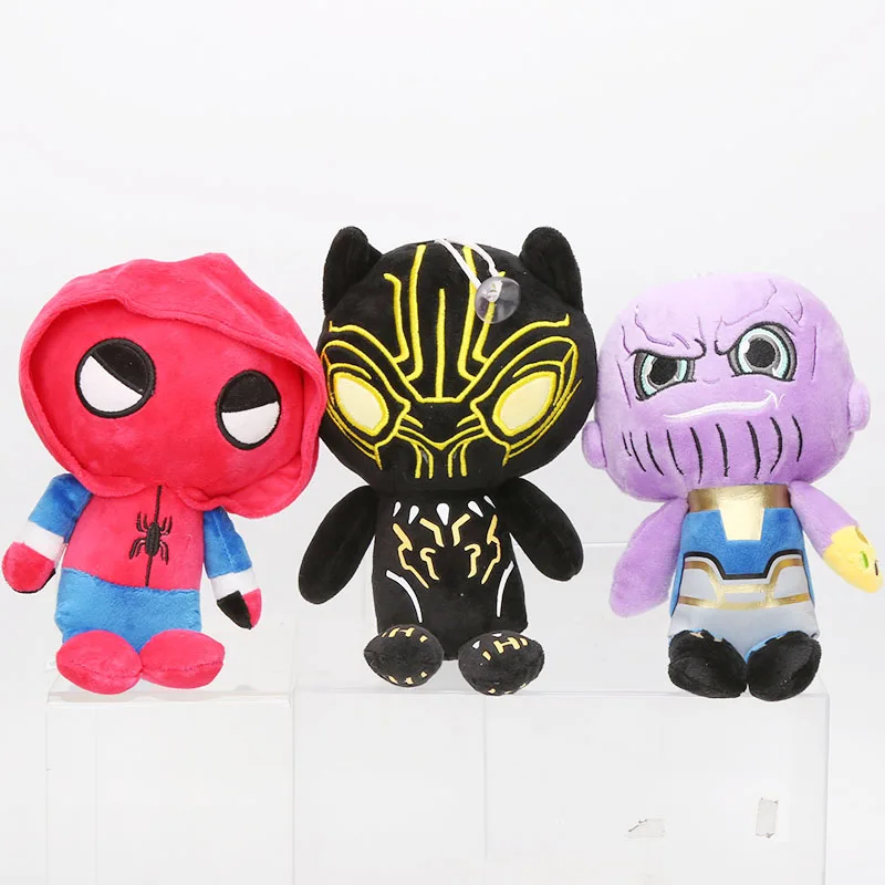 22-26 см игрушки Marvel Мстители эндгейм плюшевые игрушки Железный человек Дэдпул танос Человек-паук мягкие куклы супер герой подарок на день рождения