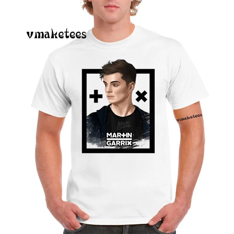 Мужские с принтом Martin Garrix модная футболка Летняя повседневная короткими