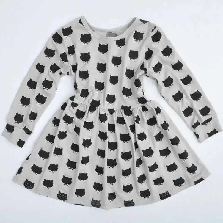 Cute Cat Girls Dresses Autumn 2019 Fashion Long Sleeve Kids Spring Clothes Toddler Costume For Teenage Dress Children | Детская одежда