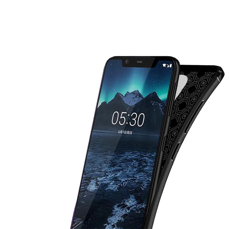 SRHE для Nokia 5 1 6 Plus чехол с текстурой личи кожа углеродное волокно мягкое