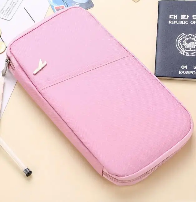 pink M062 многоцелевой заграничного паспорта бумажник Обложка ID хранения Кредитная Держатель для карт; Pocketbook маленький самолет путешествия Портативный кошелек - Цвет: pink