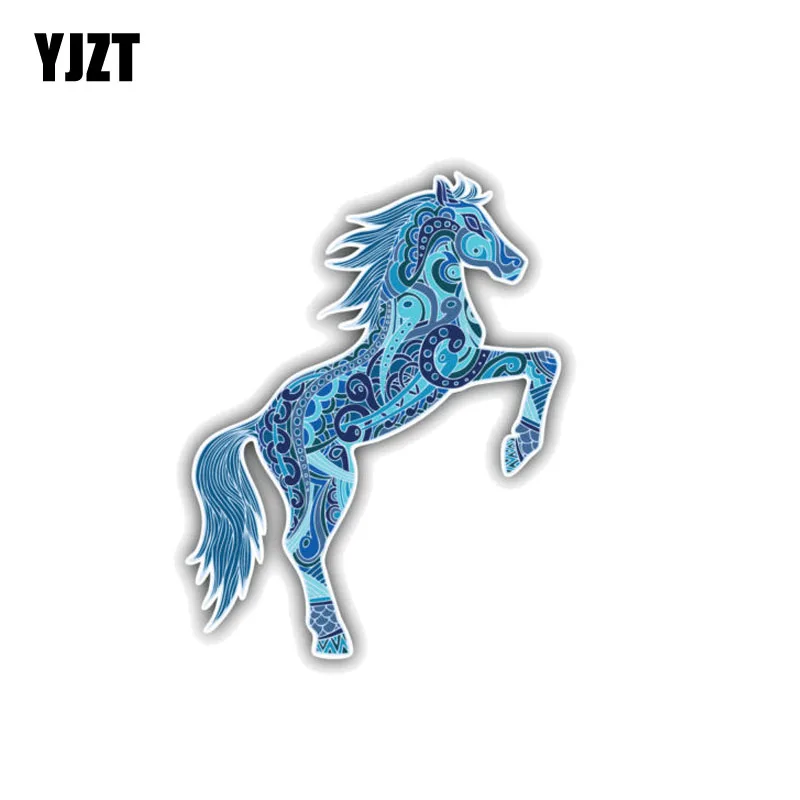 YJZT 9 см * 12 см креативные узорные лошади автомобильные наклейки Животные наклейки ПВХ 12-1434