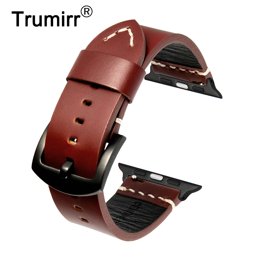 Ремешок ручной работы из натуральной кожи для iWatch Apple Watch 38 мм 40 42 44 Серия 1 2 3 4 5