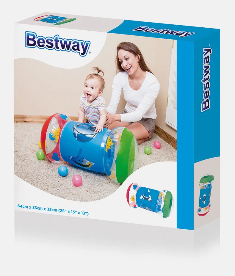 52176 Bestway 64x33x33 см надувной детский шаговый ролик 25x13x1" детский для ползания роликовые игрушки