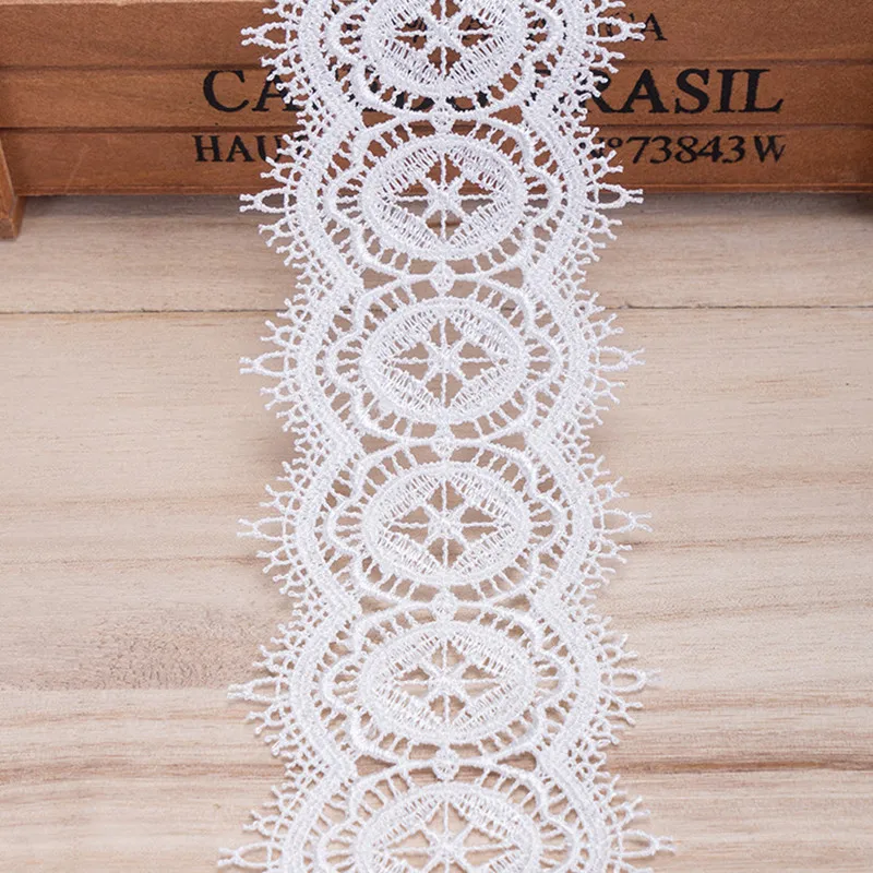 6 см вышивка гипюр вуаль с кружевной Пояс отделка Светильник цвета слоновой кости