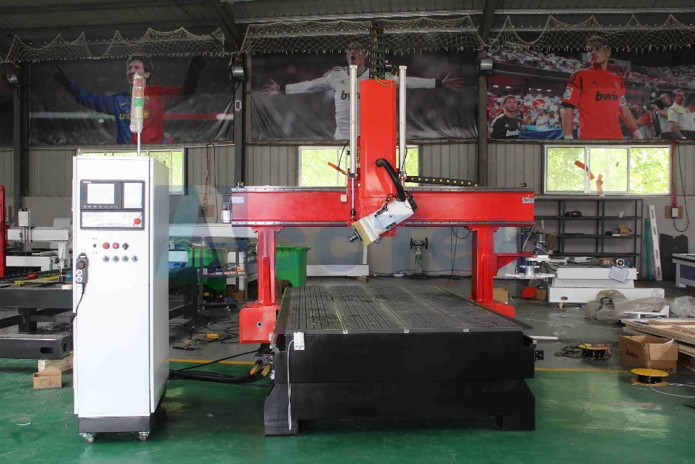 Настоящие 4 оси! 1325 cnc маршрутизатор машина 4 оси, 1530 atc маршрутизатор 4 оси опционально