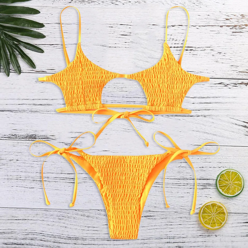 Женская пляжная одежда с принтом бюстгальтер подкладкой комплект бикини