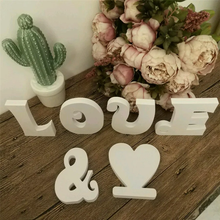 

Standing Pure White Color Wedding Letters Alphabet A-Z Gift Store Decoration Big Size &12cm High