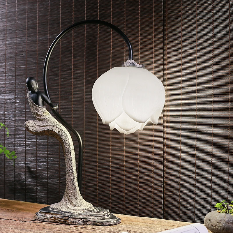 Qiseyuncai новый китайский антикварный Zen настольная лампа Гостиная Кабинет Спальня