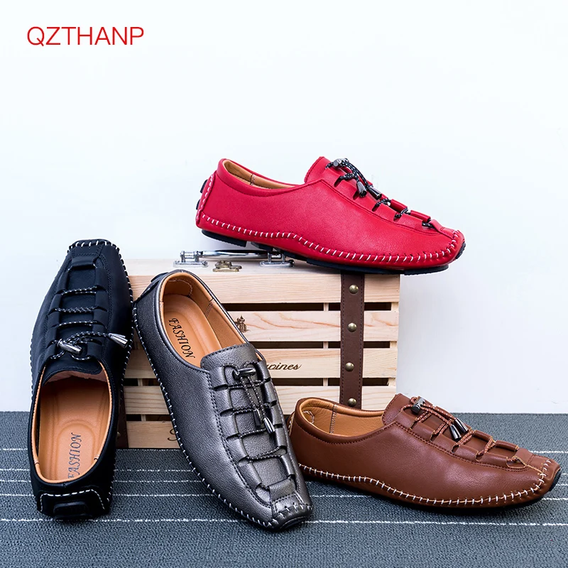 

2018 Fashion Comfortable Casual Shoes Loafers Men PU Leather Shoes Man Male Adult Brand Moccasins Flats Breathable High Quality
