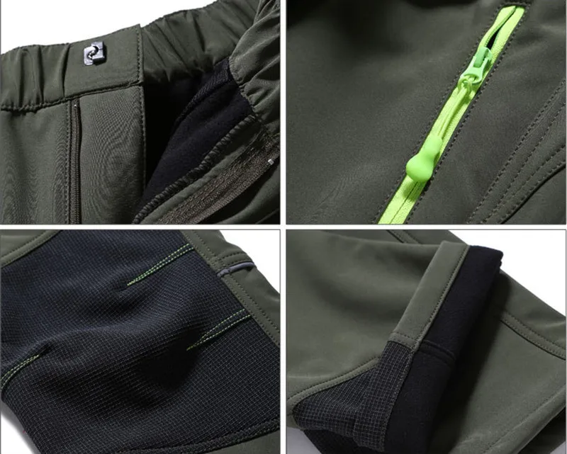 Обувь для мальчиков и девочек Открытый Softshell брюки флисовый теплый зимний